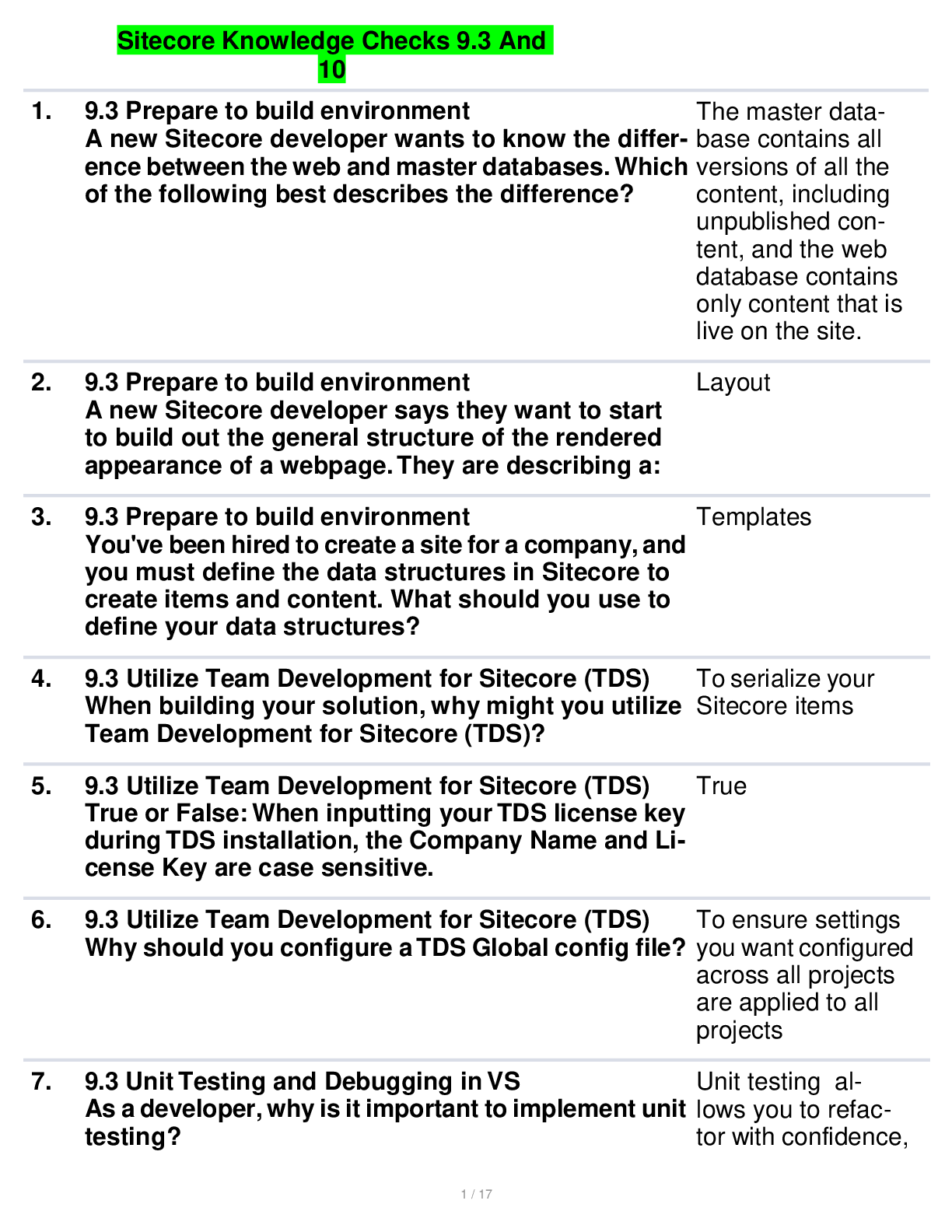 Preview image for Sitecore Knowledge Checks 9.3 And 10